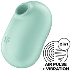 SATISFYER - PRO TO GO 2 DOUBLE AIR PULSE STIMULATOR & VIBRATOR GREEN