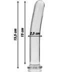 NEBULA SERIES BY IBIZA - MODEL 9 DILDO BOROSILICATE GLASS CLEAR 15.5 CM -O- 2.5 CM