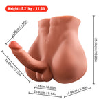 XISE - BERTLETT DILDO ASS REALISTIC DILDO AND ANUS MASTURBATOR FRONT POSITION WITH THRUSTING 18 CM