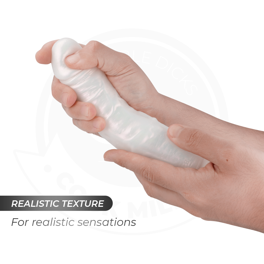 COCK MILLER - DILDO WITH SUCTION CUP, LIGHTS AND VIBRATION WITH REMOTE CONTROL WHITE 21.5 CM