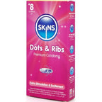 SKINS - DOTS & RIBS PREMIUM CONDOMS PACK 8